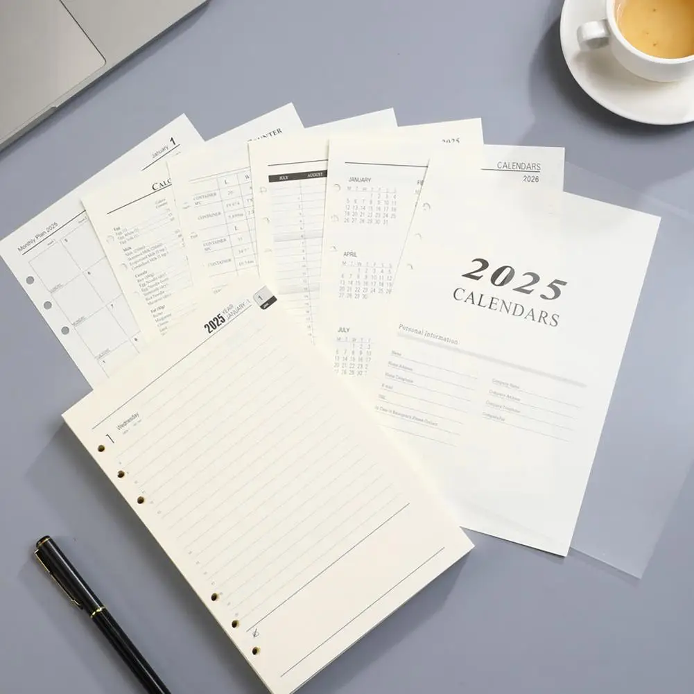 Бумага для планировщика без кровотечения 2025 Заполняемые листы с рассыпчатым