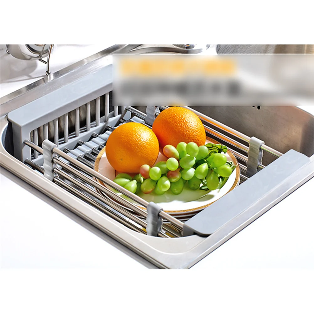 

Sink Basket Rack Drainer Drain Vegetables Tray Dish Fruits Adjustable Expandable Kitchen Draining Tableware Drying Telescopic