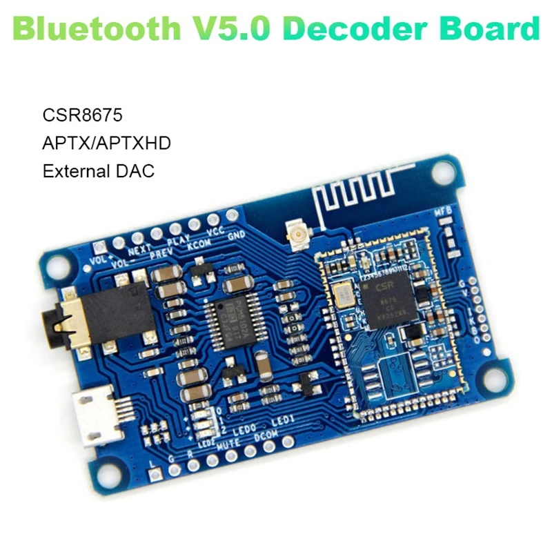 

Плата декодера CSR8675 Bluetooth V5.0 PCM5102A с низким энергопотреблением и поддержкой APTX/APTX-LL/APTX-HD