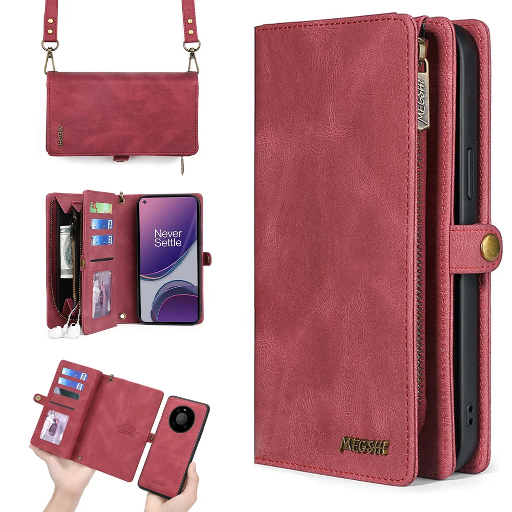 wallet shoulder bag phone case for huawei p20 p30 p40 mate20 mate30 mate40 pro lite free global shipping
