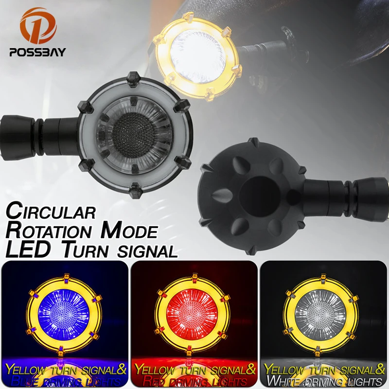 

1 пара, Светодиодные поворотники для мотоцикла Honda Kawasaki Suzuki ATV Cafe Racer