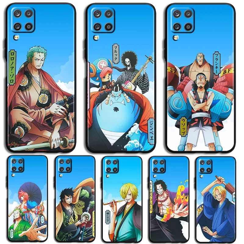 

Anime One Piece Phone Case For Samsung A32 A52 A52S A72 A02 A22 A03 A02S A03S A13 A53 A73 A23 A13 4G 5G Lite Core Black luxury