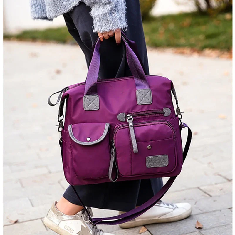 

2023 женская сумка через плечо, нейлоновые сумки, водонепроницаемая сумка через плечо, многофункциональная дорожная сумка-тоут большой вместимости