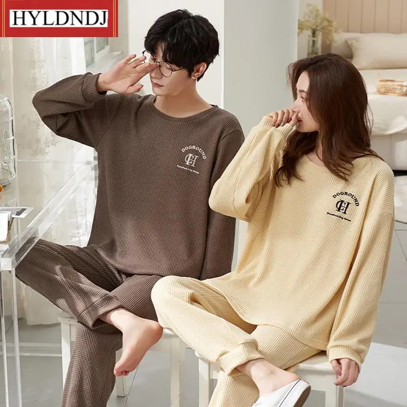 Sweethearts Spring Autumn New Pajamas Sets for Womens and Mens Loose Casual Cartoon Print Pyjamas 2Pcs Nightgown Homewear