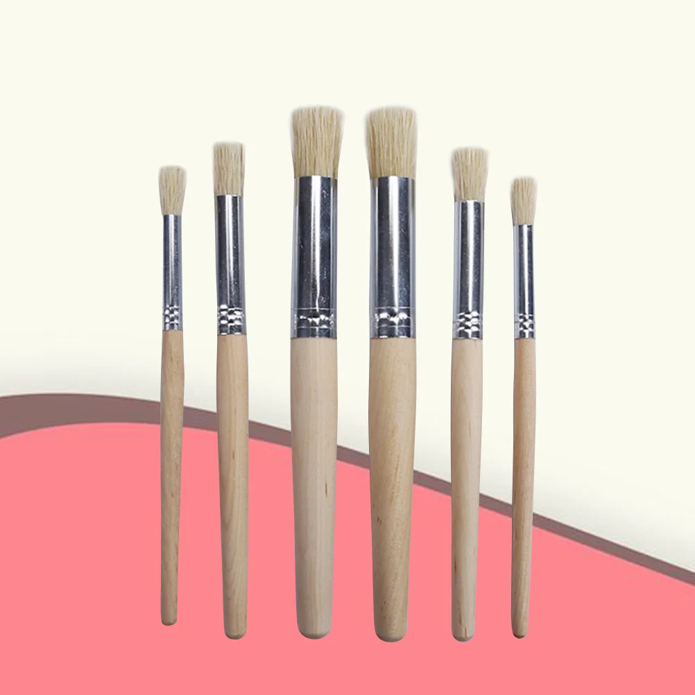 

Brushbrushes Painting Acrylic Set Wooden Oil Nylon Watercolorhandle Round Paintbrush Tip Craft Wood Stencilpointed Paintbrushes