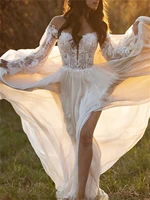 luxury gowns wedding dresses za fashion off shoulder court train lace satin long sleeve vestidos de fiesta para bodas
