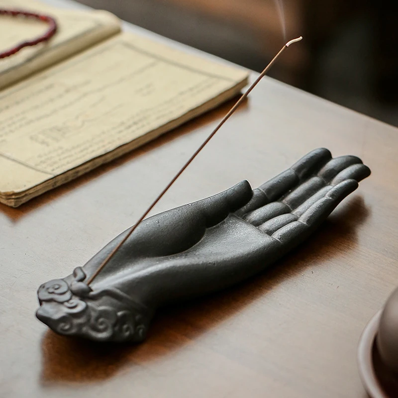 

Creative Ceramic Buddha Hand Shape Aromatic Censer Buddhist Aromatherapy Incense Censer Office Teahouse Home Decoration decorate