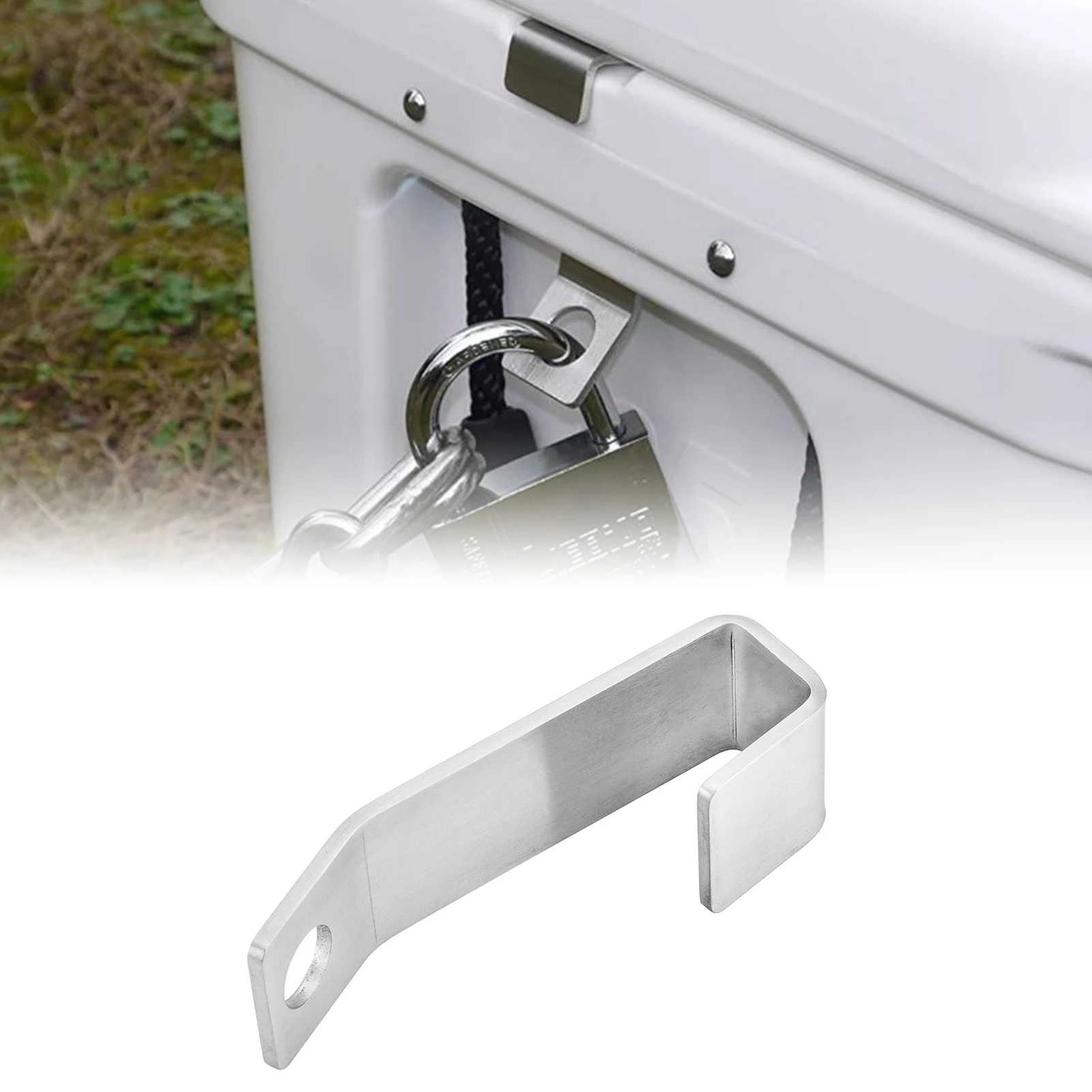 

Durable Steel Cooler Lock Bracket Tie Down Mount EZ Install For YETI/RTIC Cooler