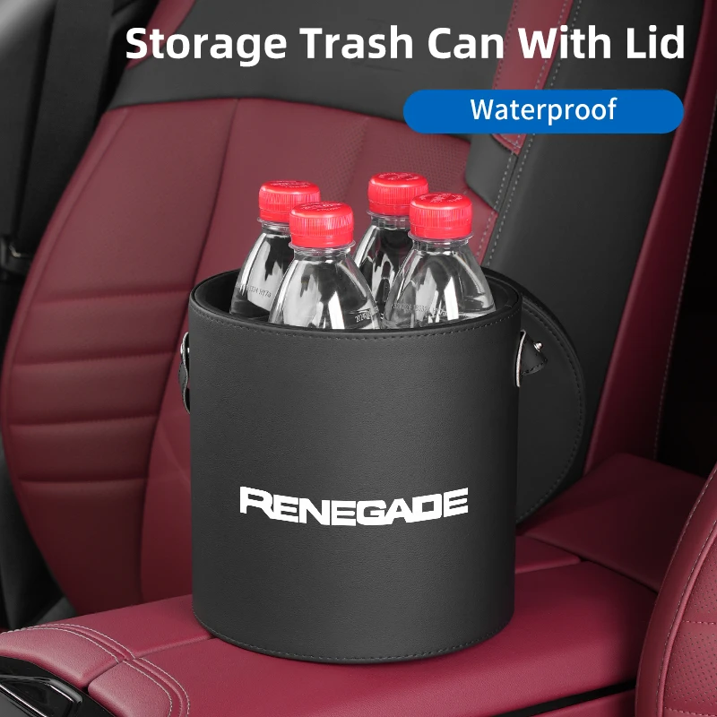 Автомобильная кожаная корзина для мусора с крышкой портативный органайзер