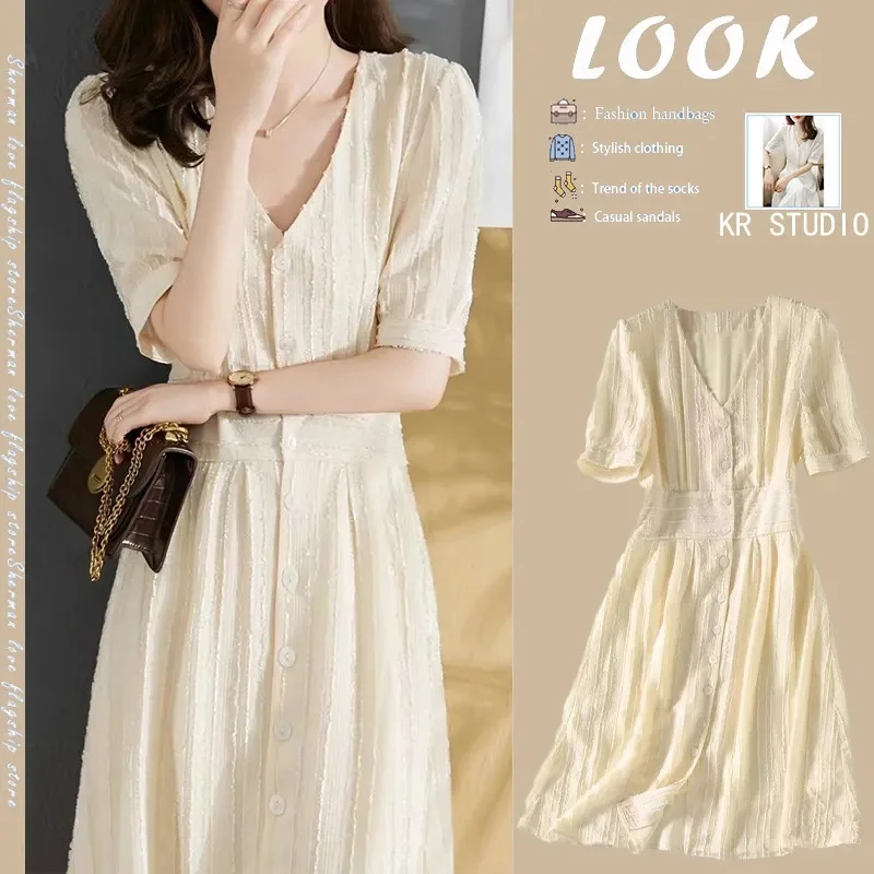 

Международная торговля Экспорт международный бренд 2022 женское Новое внешнее платье с V-образным вырезом