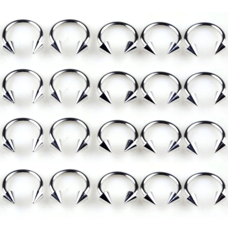 PINKSEE 18 г 20 шт. серебряный язык брови губы живот пупок кольцо из нержавеющей стали