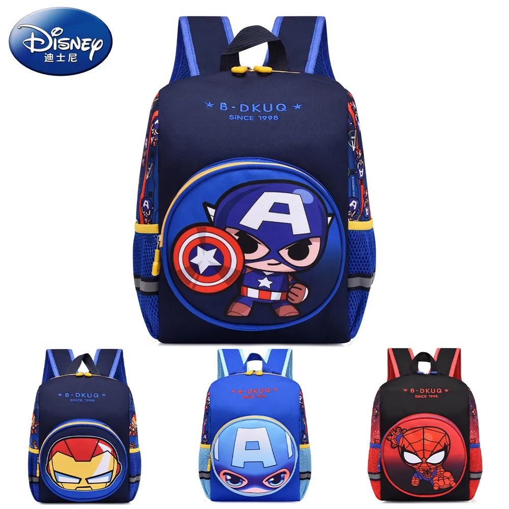 "Детский рюкзак с героями Диснея, школьные ранцы для мальчиков и девочек с героями мультфильмов Marvel, Человек-паук, Капитан Америка, Железный ..."