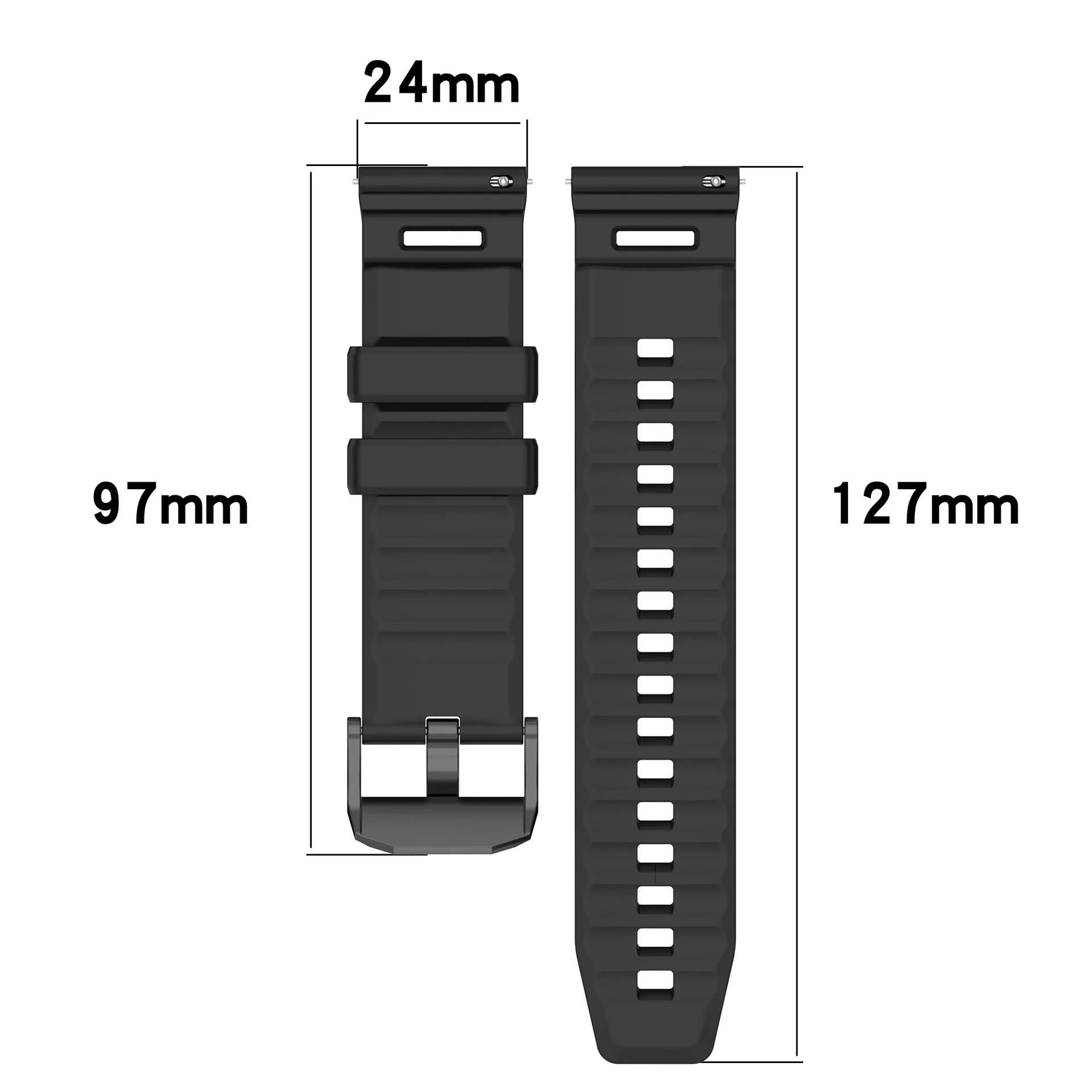 Силиконовый ремешок для часов 24 мм для Ticwatch Pro 5 Enduro, ремешок Correa, браслет для Garmin Venu X1, Suunto 7, 9, D5, Spartan. (art.: 3920d92a2efbe) - 3920d92a2efbe