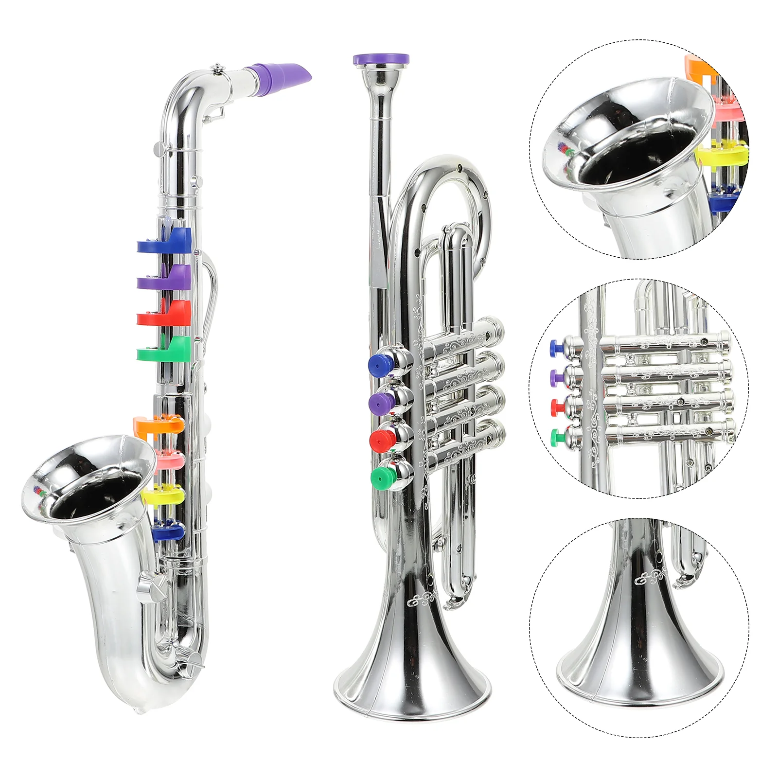 

Trumpet Saxophone Musical Kids Instrument Imitation Simulation Educational Instruments Children Toys Horn Key Metallic Flutes