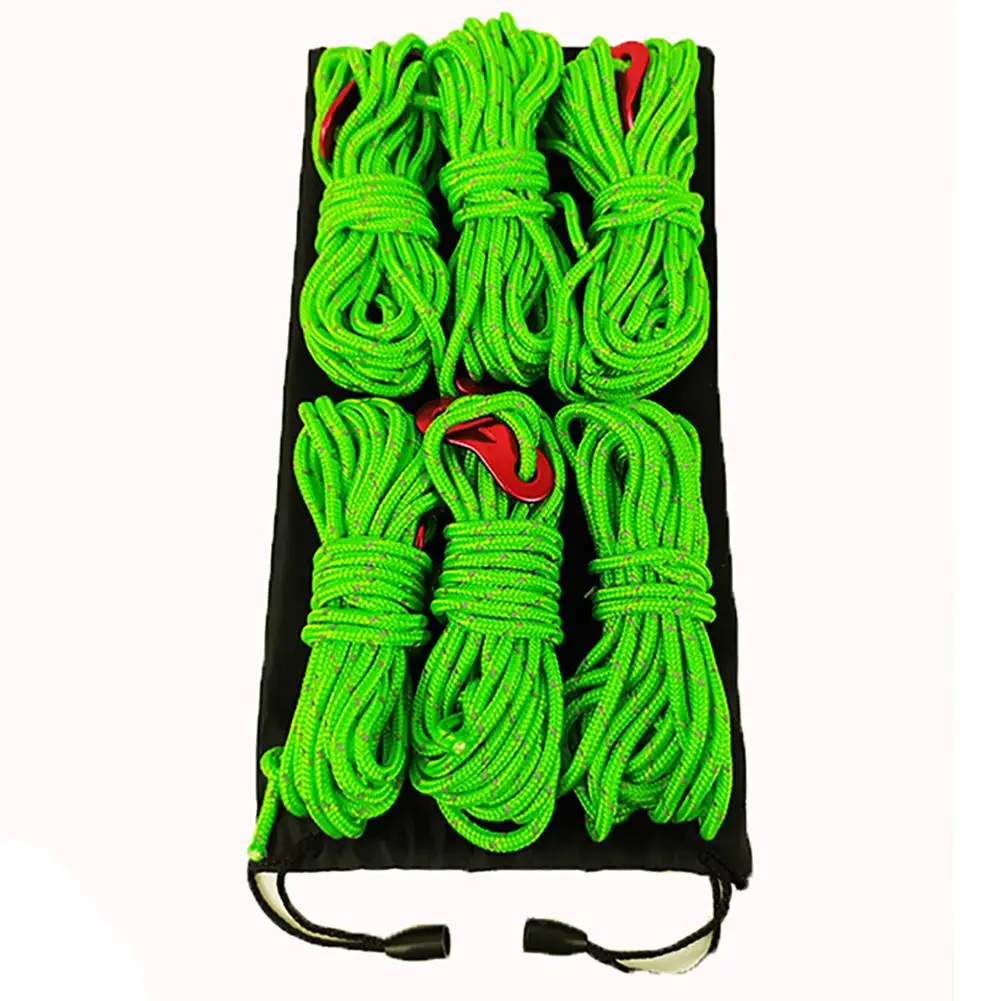 

6PCS Multifunction Tent Rope Reflective Tent Guy Line Parachute Cord Lanyard Outdoor Camping Hiking Durable Tent Accessories New