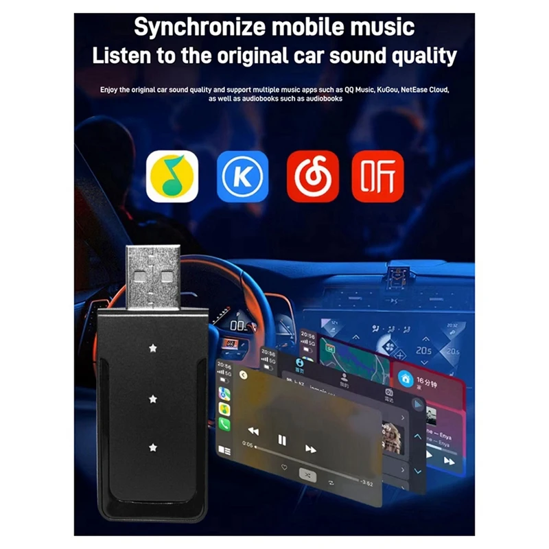 Автомобильный USB Ai Box 2-в-1 беспроводной Carplay Android Auto адаптер автомобильный Smart