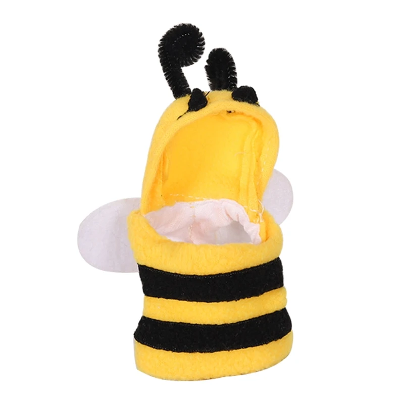 

S/M/L Bee Shaped Bird Clothes Pet Birds Winter Warm Hooded Clothing Flannel Suit Christmas Party Photo Prop