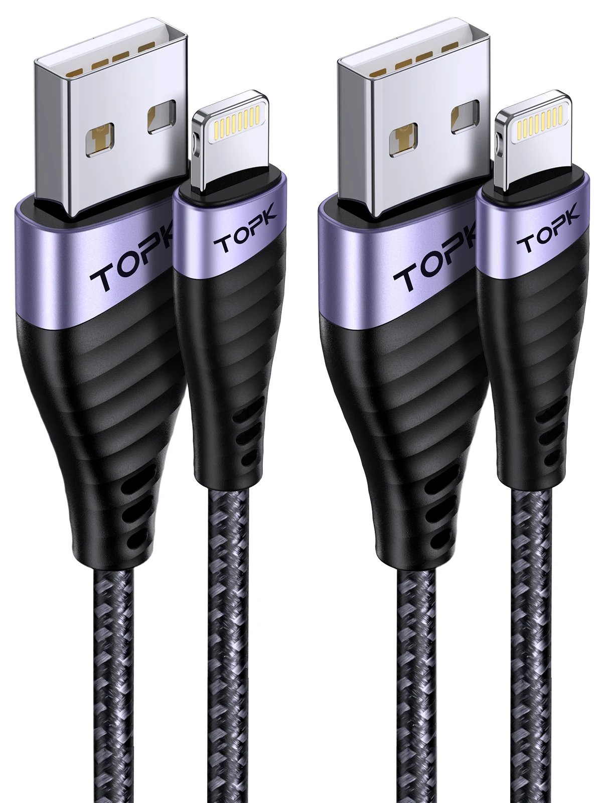 

TOPK [2Pack] MFi Certified Lightning Cable, Nylon Braided Charger Cable For iPhone
