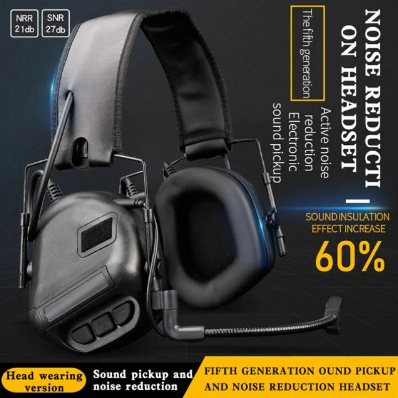 Hearing Protective Tactical Headet HD-09 Anti-noise Shooting Headsets Sound Pickup Outdoor Hunting CS Airsoft Wargame Headphones