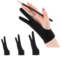 1pc black 2 fingers anti fouling gloves anti touch hand drawing for sketch oil paintings students digital tablet writing glove