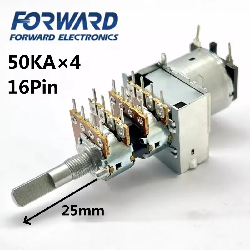 1 шт. четырехслойный одноконтурный поворотный потенциометр RK163 50KA×4 16Pin с