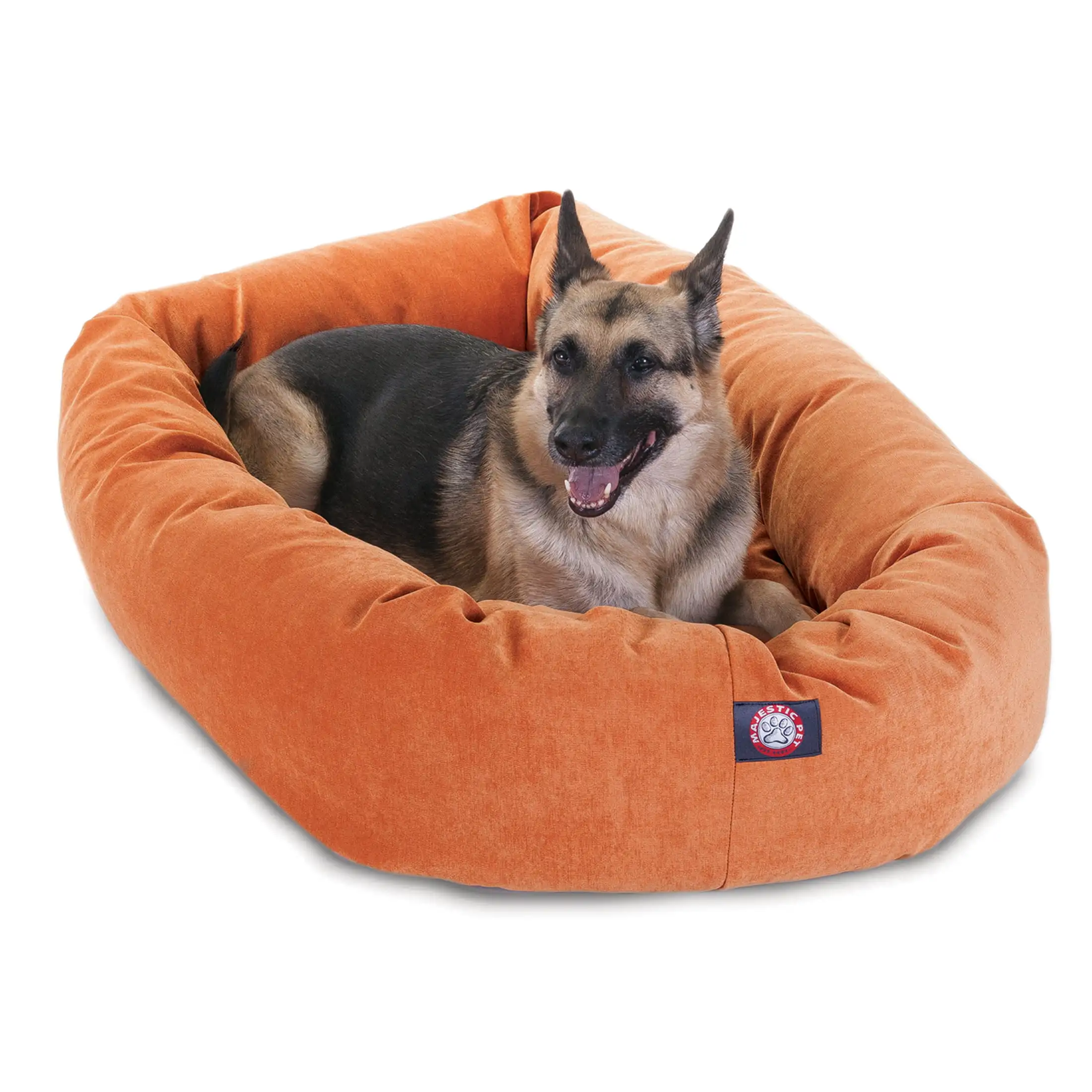 

Villa Velvet Bagel Pet Bed For Dogs, Orange, Extra Large