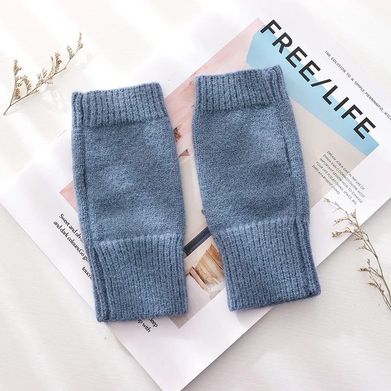 

Women Gloves Stylish Hand Warmer Winter Gloves Women Arm Crochet Knitting Faux Wool Mitten Warm Fingerless Gloves