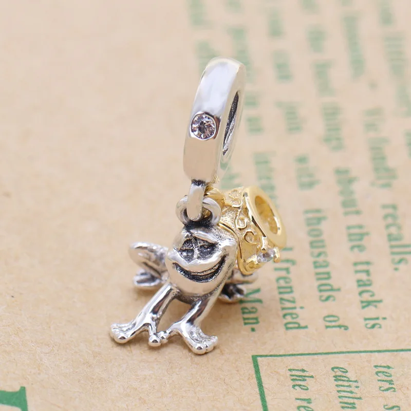 

Valentine's Day S925 Sterling Silver Pendant Princess Diana Frog Prince Swing Charm Pendant Diy Jewelry Bracelet