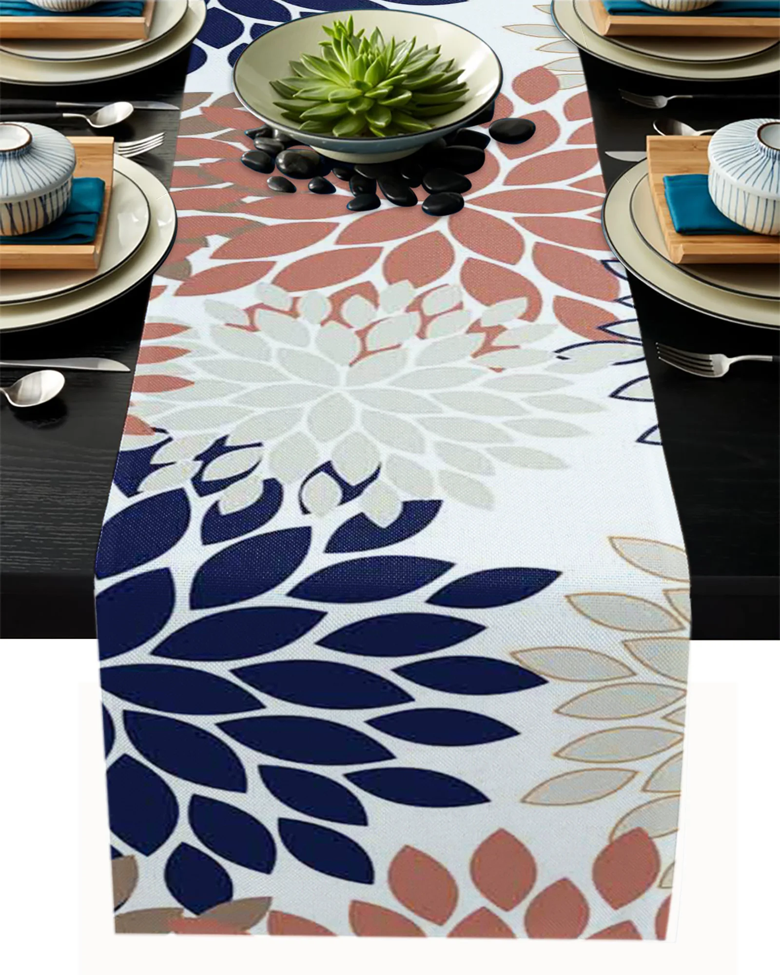 

Flower Abstract Stripes Coffee Table Decor Dinner Table Decoration Wedding Decor Table Runners Modern Wedding Decoration