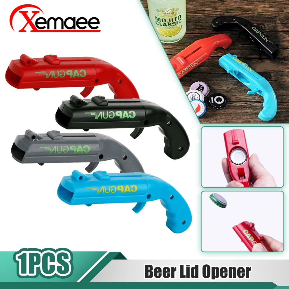 

Portable Cap Gun Beverage Beer Bottle Opener Creative Flying Cap Launcher Beer Opener Bar Wine Lids Opening Tool Accessories