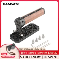 camvate wooden handle with mounting cheese plate cold shoe 14 20 mounting holes for dslr camerablackmagic ursa mini camera
