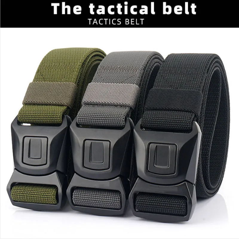 

Jeans Belt for Men Alloy Pluggable Buckle Quick Release Real Nylon Durable Thick Tactical Designer Belts 125cm Adjustable Straps