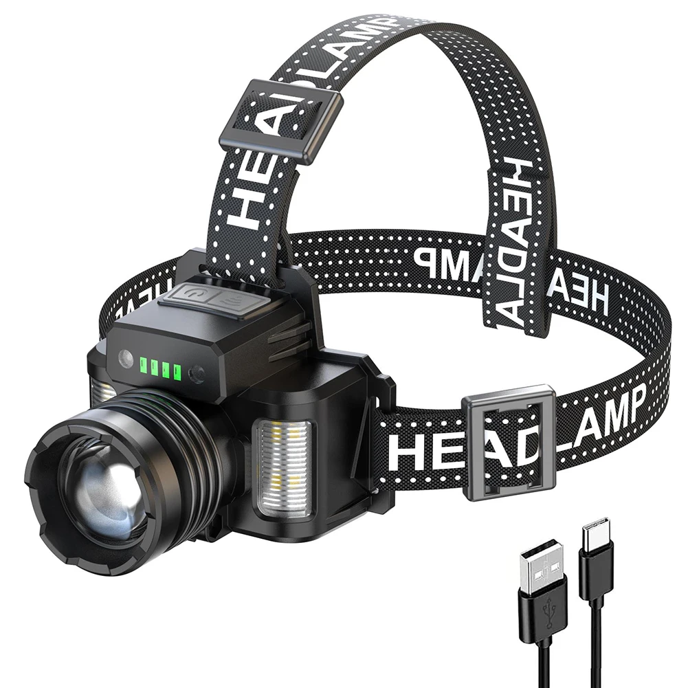 

1000LM Powerful Led Headlamp 3 Lighting Modes USB Rechargeable Head Torch Light Zoomable Emergency for Outdoor Camping Cycling