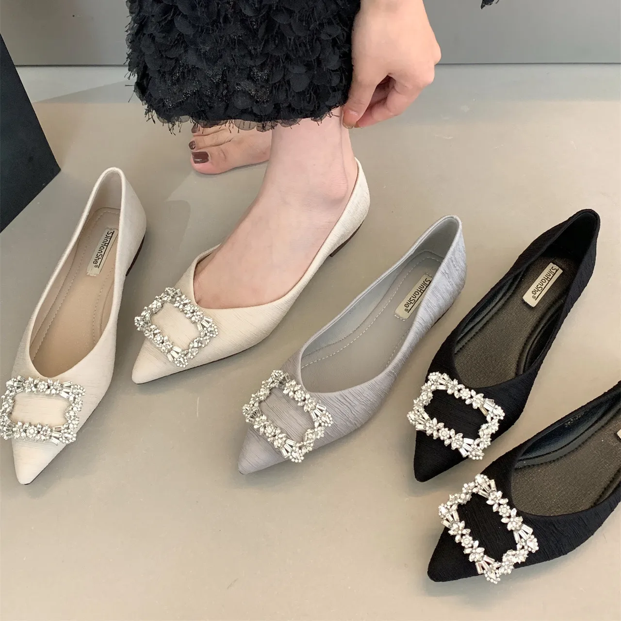 

2023, брендовые модные женские туфли на плоской подошве bailлучше, женские уличные лоферы с острым носком, женская обувь