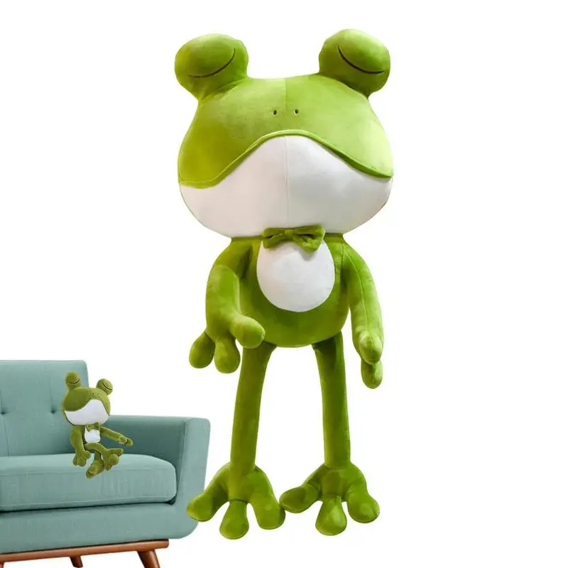 

Игрушка-лягушка, лягушка, мягкое плюшевое животное с галстуком-бабочкой, зеленое мягкое плюшевое животное-лягушка, плюшевое животное, зеленая игрушка