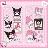 kawaii hello kittys melody phone case for iphone 13 12 11 pro max iphone 7 8 plus xr full back cover shells sanriod cases cover