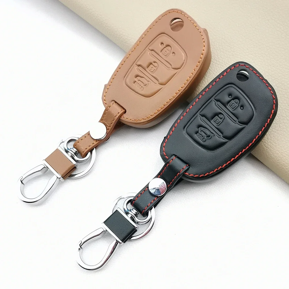 2022 новый стильный кожаный чехол для ключа раньше Hyundai Creta I10 I20 Tucson Elantra Santa Fe 2016-2018