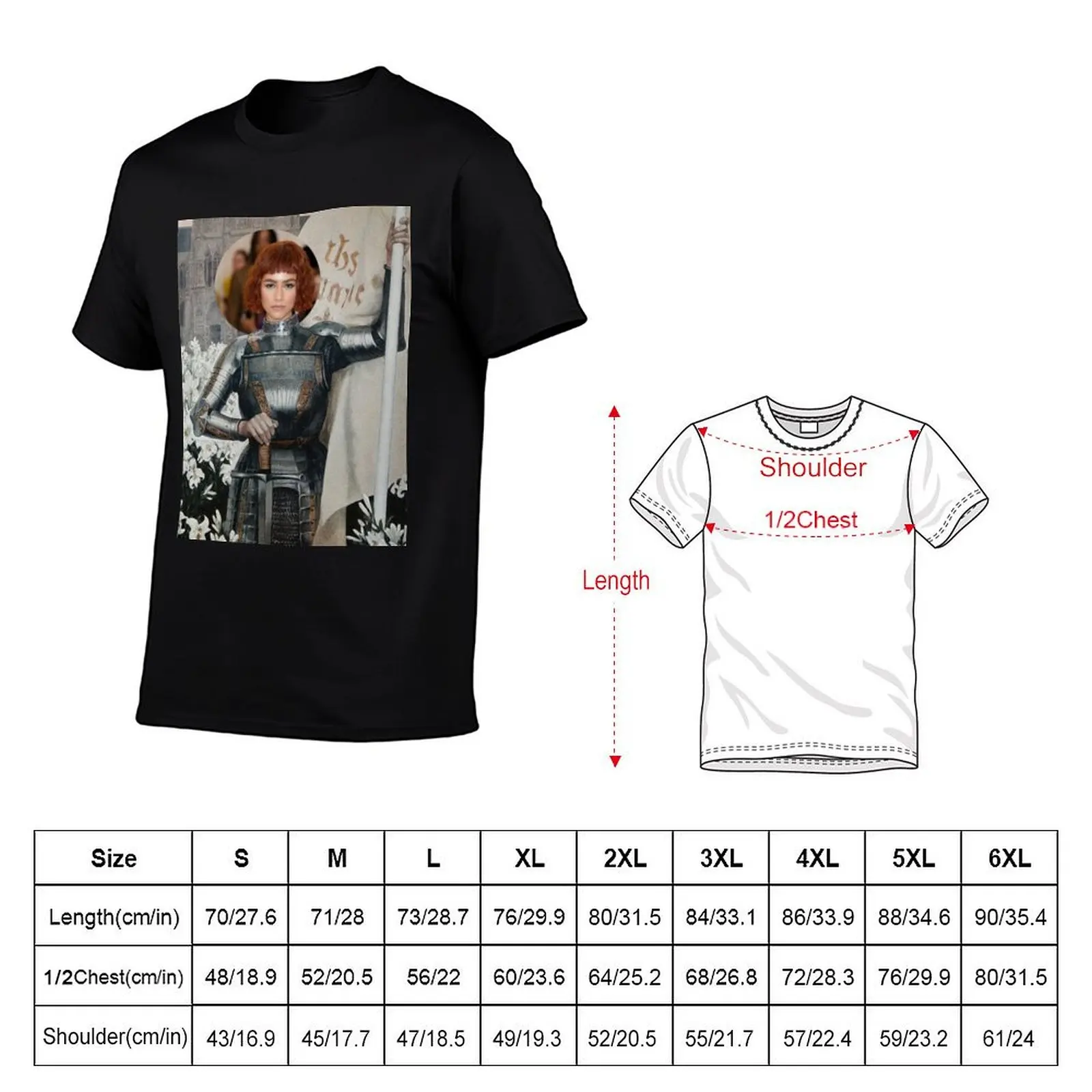 Фото Футболка Zendaya St. Joan of Arc, хлопковая футболка, 100% хлопок, мужская футболка с простым принтом, футболка для мужчин №2