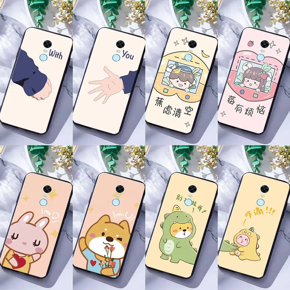 

For Xiaomi Redmi 4A 4X S2 Note 5 5A 6 6A 7 7A Pro Prime Plus Silicone Phone Case Cover Couple pattern