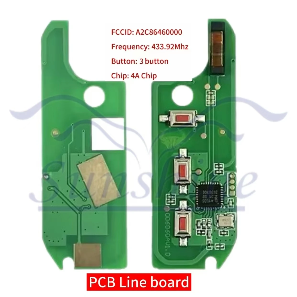 Sunshine PCB Aftermarket флип-дистанционный ключ HITAG AES 4A чип 433 МГц A2C 86460000 Брелок для Fiat Strada