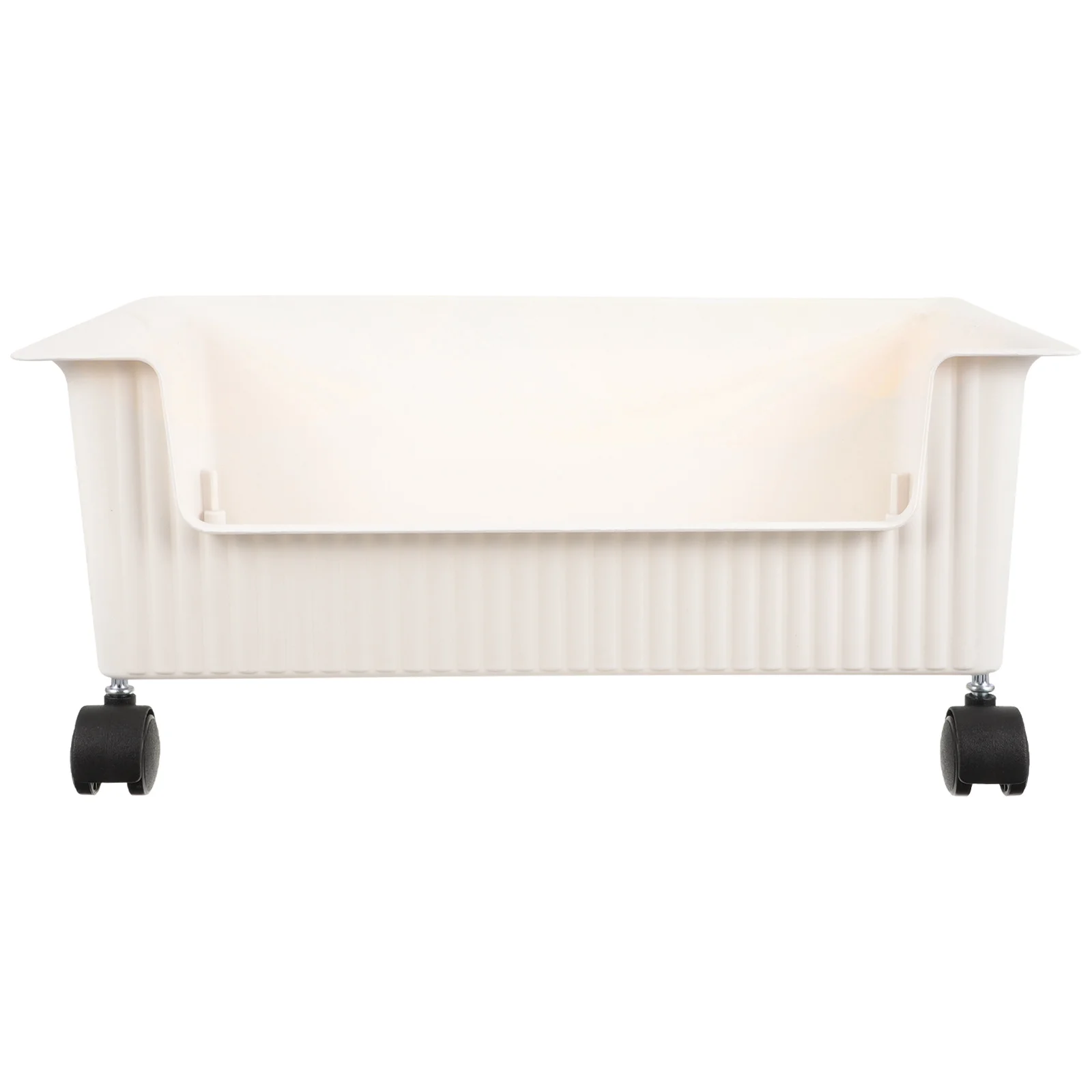 

Storage Box with Pulleys Book Container Bathroom Organizer Toy Bedroom Case Wheels Bins for Toys