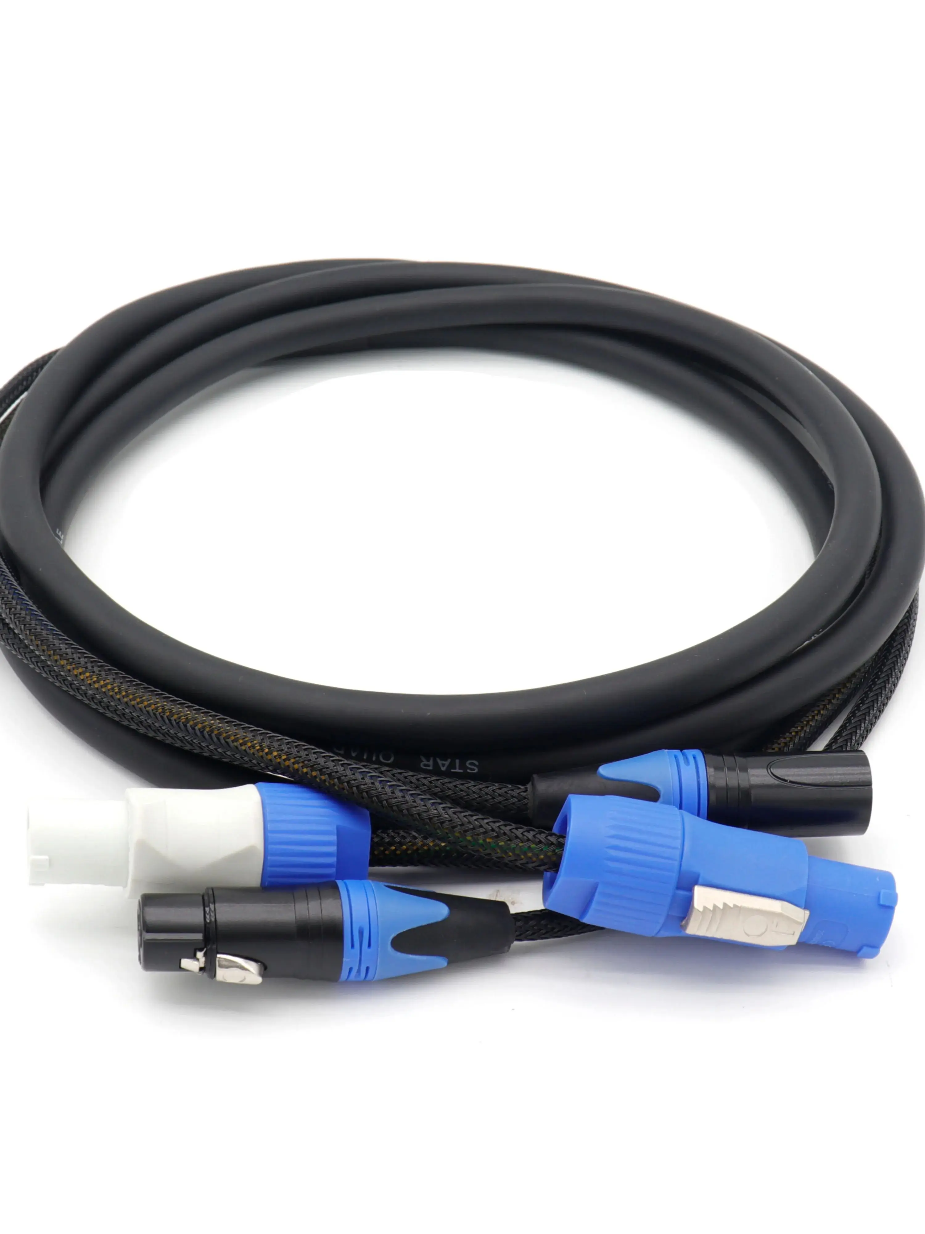 XC-PWC14-DMX10 PowerCon Blue-M к Grey-M + DMX-3 XLR-M XLR-F