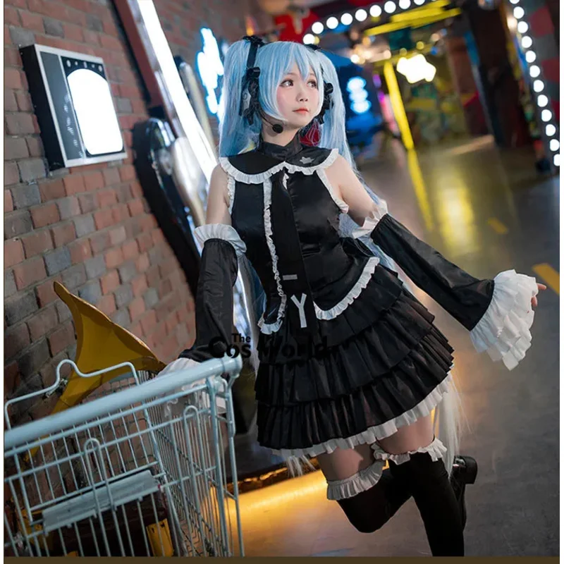 Мику готическое платье наряды аниме костюмы для косплея