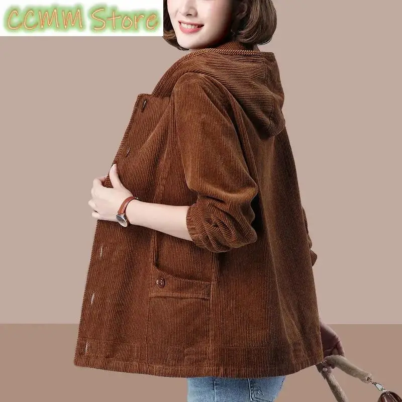 Сплошной цвет весенне-осенняя вельветовая куртка женская зимняя верхняя одежда