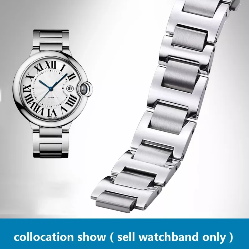 stainless steel lug end watchband for C-artier Ballon Bleu series 20*12mm 18*11mm 14*8mm W6920046 straps women's men's b