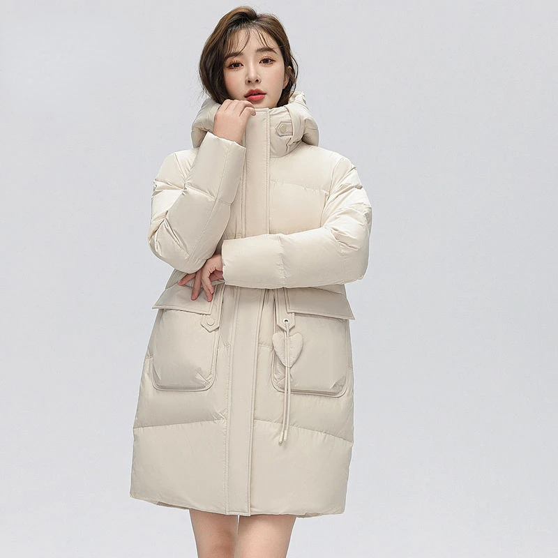 Новинка 2023 женский пуховик зимнее пальто женская парка средней длины свободная