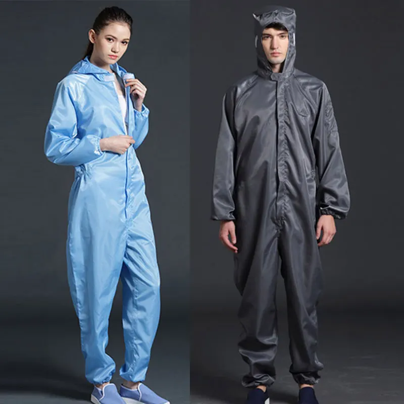 Пыленепроницаемая Антистатическая униформа для мужчин и женщин с капюшоном с искусственным рисунком комбинезон цельнокроеный комбинезон чистая Рабочая одежда