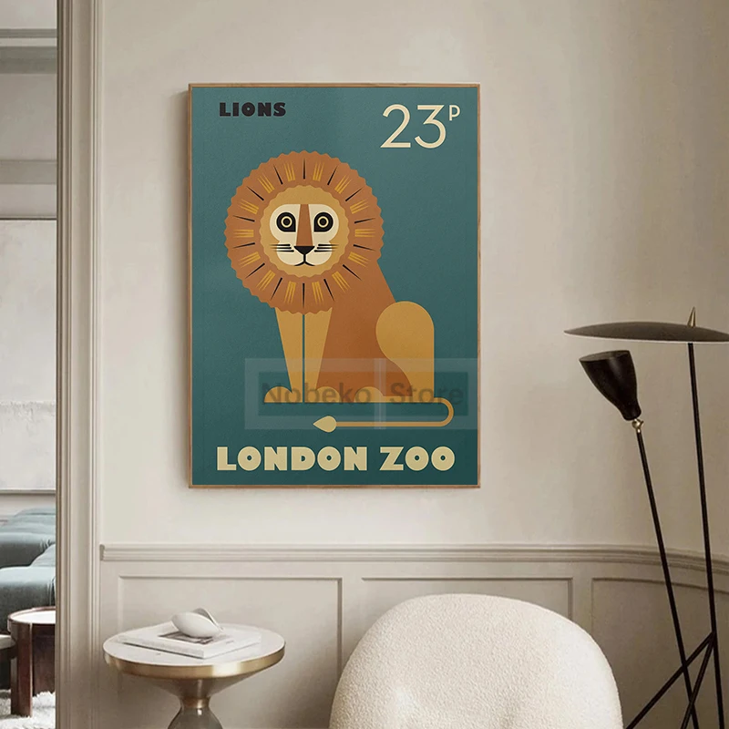 Коллекционный постер с изображением Лондонского зоопарка экзотические животные