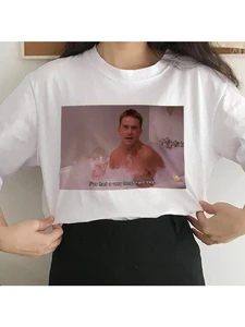 Футболка женская, с рисунком и принтом, белая, в винтажном стиле