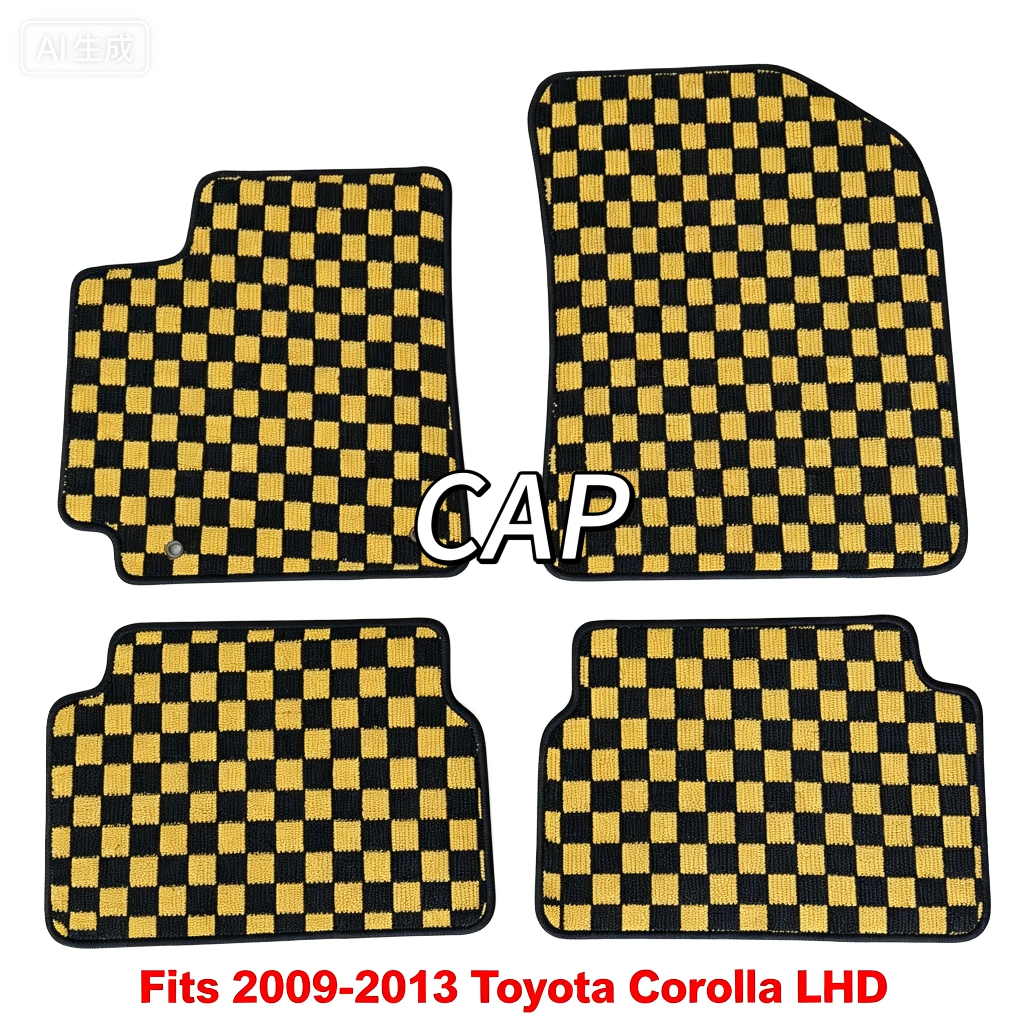 Фото Коврики JDM в клетку для Toyota Corolla 2009-2013 (левый руль), бесшовные ковры на заказ, аксессуары для салона автомобиля №2